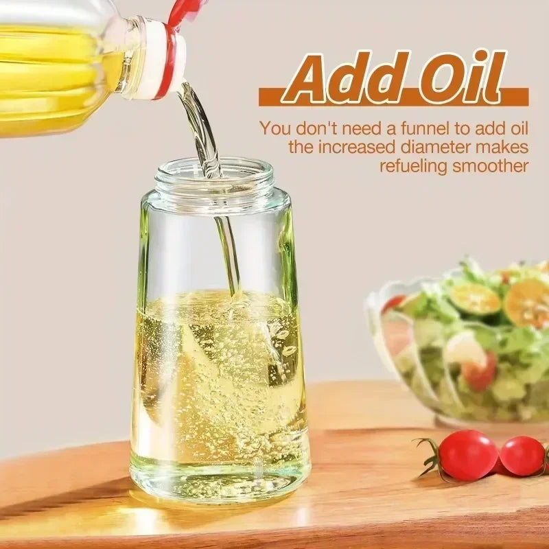 3PCS 2in1 470ml Glass Spray Oil Sprayer Bottle Spray Oil Dispenser Oil Jar Cruet BBQ Kitchen Baking Roasting Picnic Kitchen Tool