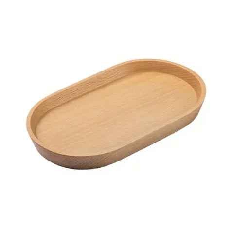 1PCS Tableware Solid Wood Round Dessert Plate Japanese-style Wooden Tray Snack Plate Dried Fruit Plate Wooden Plate