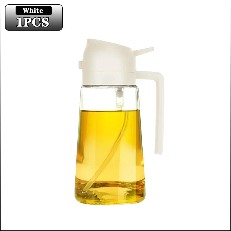 3PCS 2in1 470ml Glass Spray Oil Sprayer Bottle Spray Oil Dispenser Oil Jar Cruet BBQ Kitchen Baking Roasting Picnic Kitchen Tool