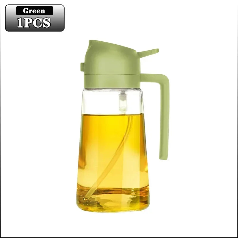 3PCS 2in1 470ml Glass Spray Oil Sprayer Bottle Spray Oil Dispenser Oil Jar Cruet BBQ Kitchen Baking Roasting Picnic Kitchen Tool