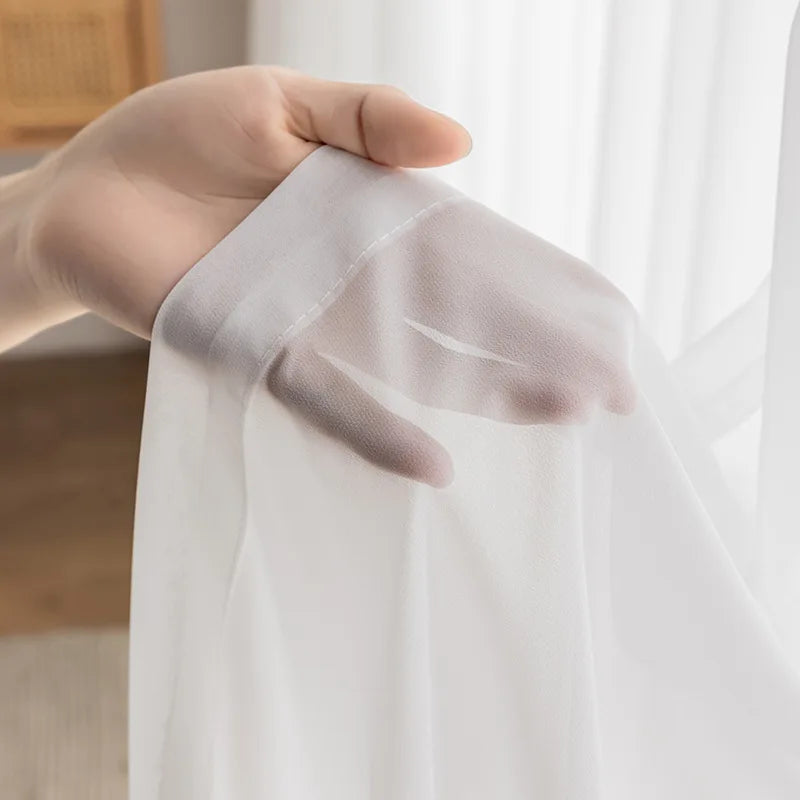 French Cream Style Double-sided Chenille Super Soft Cloud Velvet Curtains for Living Room Bedroom Dining Blackout Modern Decor