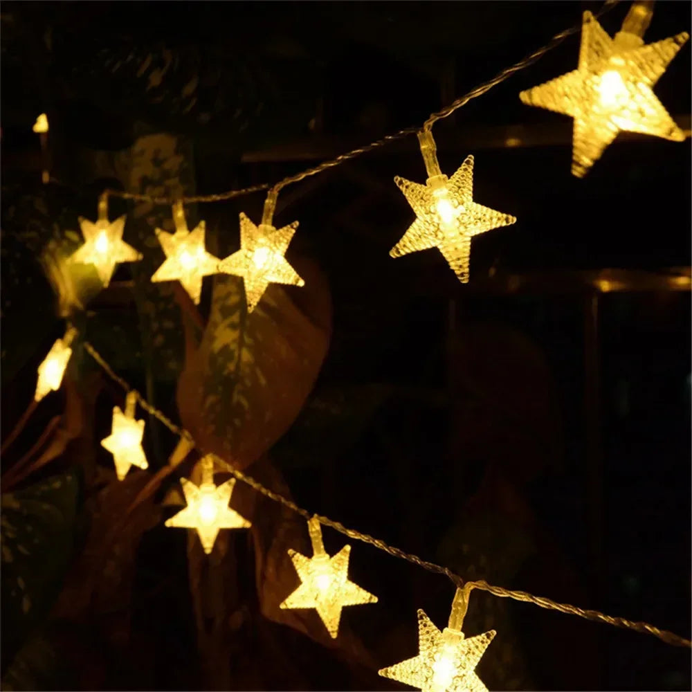 LED String Lights Outdoor Star Chain Lights Garland Lights Bulb Fairy Lights Party Home Wedding Garden  Decor