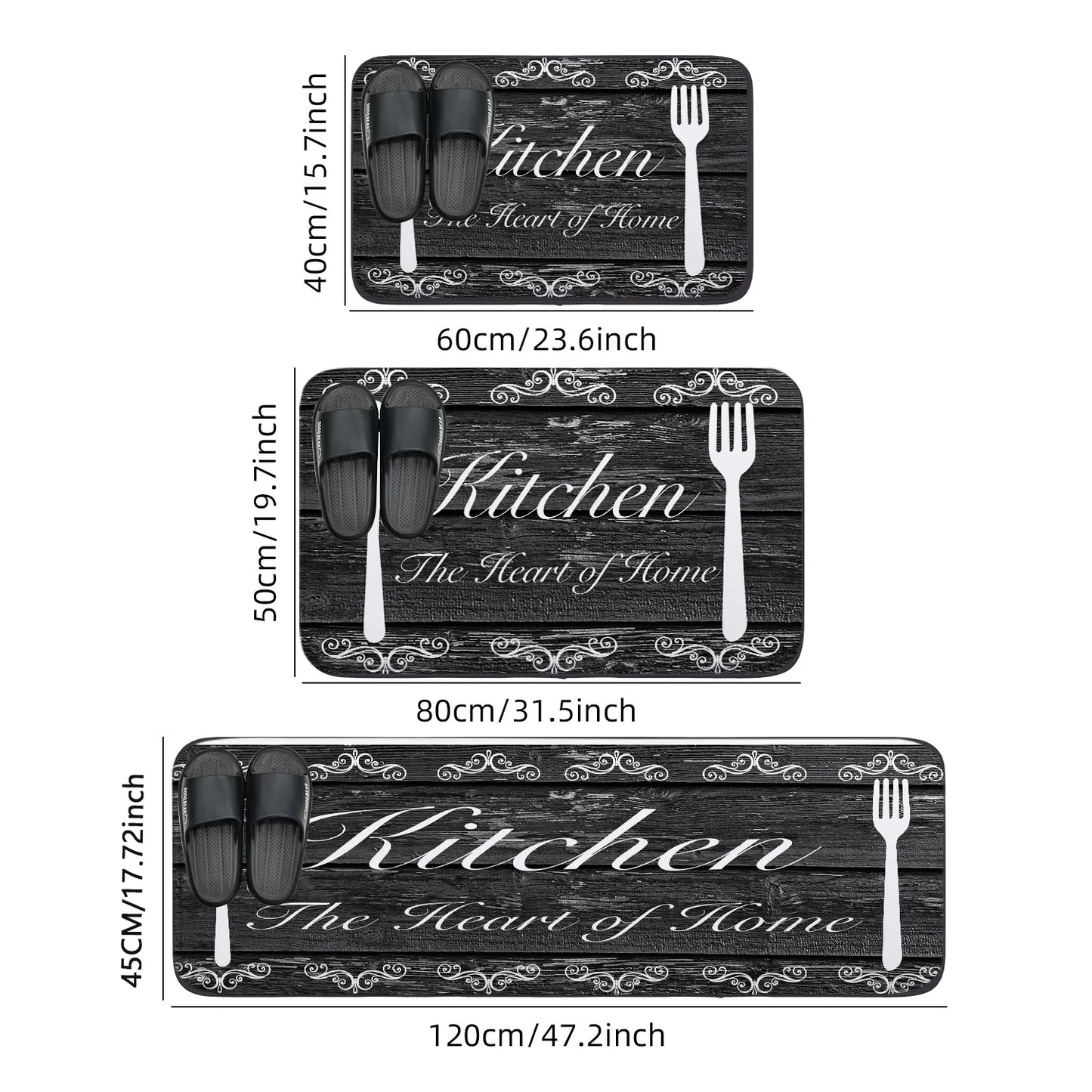 VIKAMA kitchen carpet washable, non-slip, absorbent floor mat, bathroom floor mat, absorbent kitchen mat, door mat, room decorat