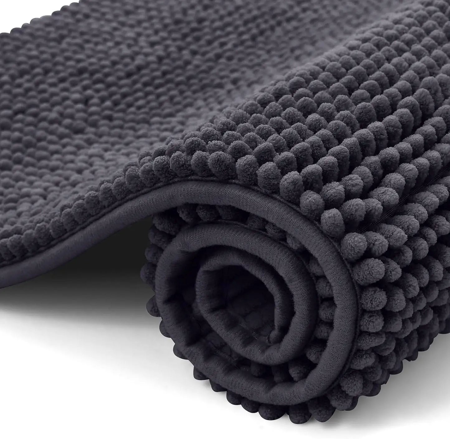 Olanly Chenille Bathroom Mats Ultra Soft Absorbent Bath Non-slip Rugs Washable Shower Mats Thick Plush Microfiber Floor Carpets