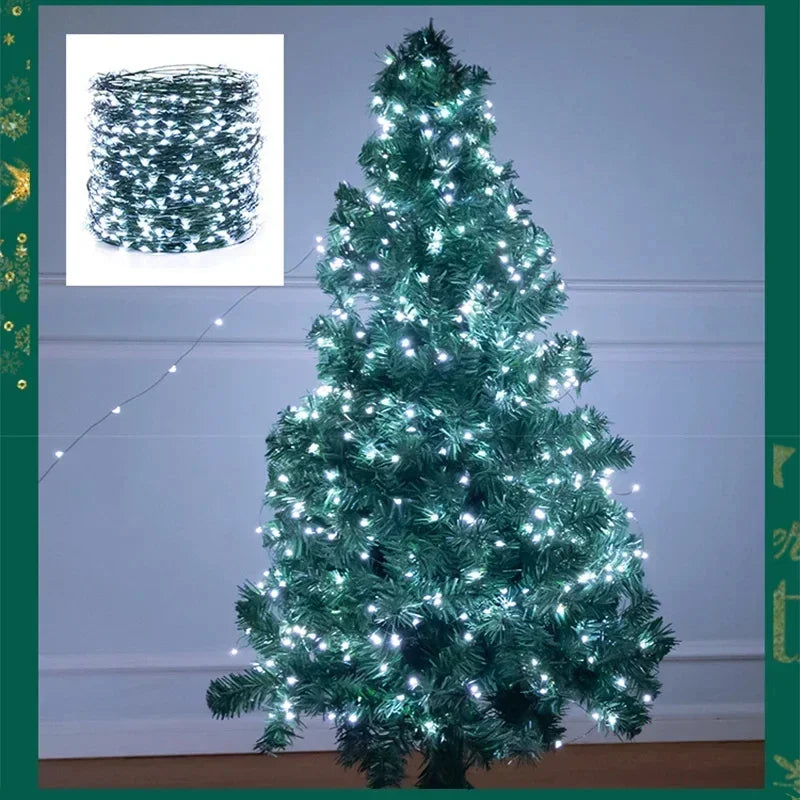 1000 LED Green Wire Led String Fairy Lights US/EU Plug 110V/220V Waterproof LED Christmas Tree Holiday Home Garden Decor Xmas