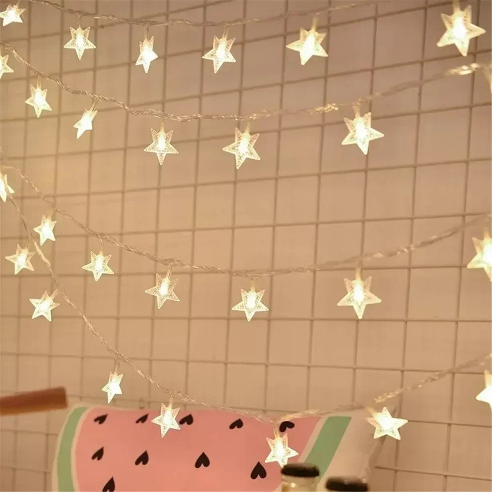 LED String Lights Outdoor Star Chain Lights Garland Lights Bulb Fairy Lights Party Home Wedding Garden  Decor
