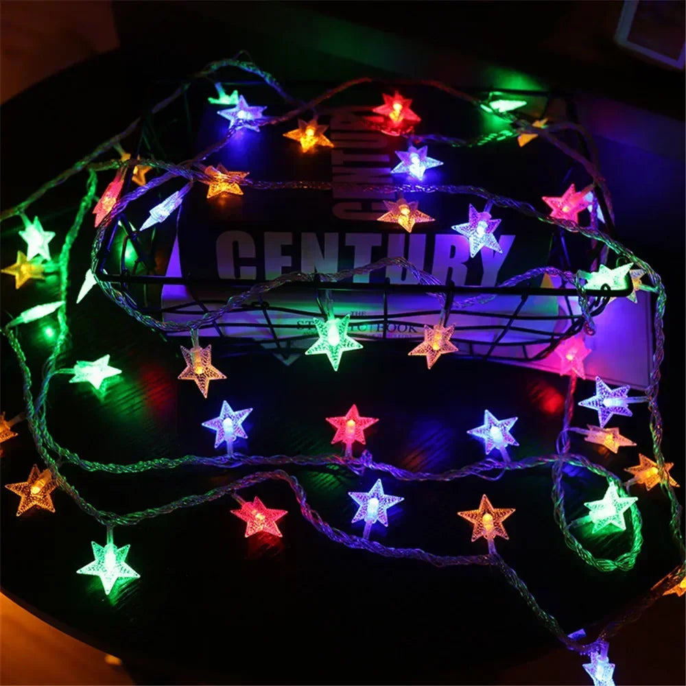LED String Lights Outdoor Star Chain Lights Garland Lights Bulb Fairy Lights Party Home Wedding Garden  Decor