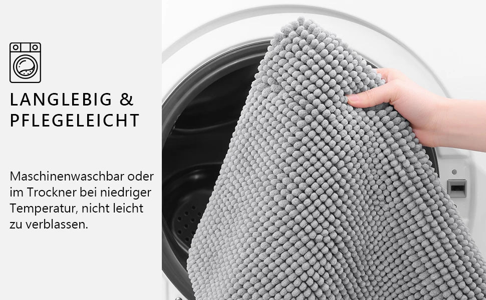 Olanly Chenille Bathroom Mats Ultra Soft Absorbent Bath Non-slip Rugs Washable Shower Mats Thick Plush Microfiber Floor Carpets