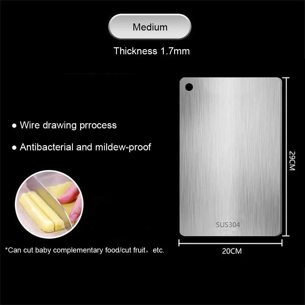 Stainless Steel Panel and Chopping Board Kitchen Household Thickened Double Sided Cutting Board Block Kneading Dough Board