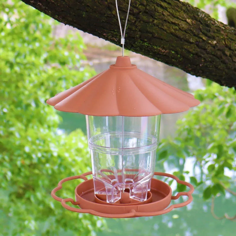 Backyard Bird Feeders Wild Bird Feeders Attract Diverse Birds with Elegant, Waterproof Lantern Bird Feeder for Outdoor Viewing