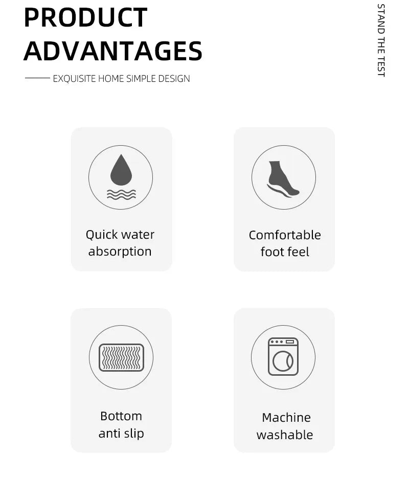 VIKAMA kitchen carpet washable, non-slip, absorbent floor mat, bathroom floor mat, absorbent kitchen mat, door mat, room decorat