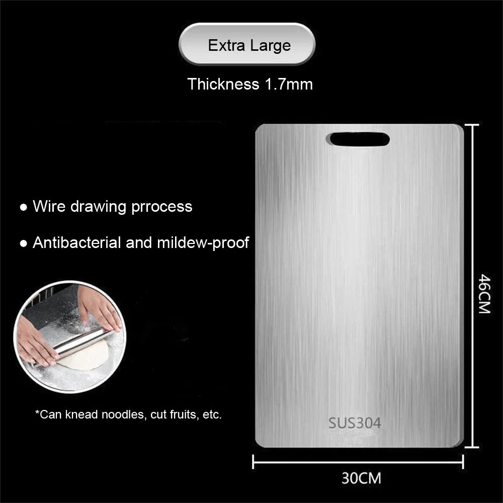 Stainless Steel Panel and Chopping Board Kitchen Household Thickened Double Sided Cutting Board Block Kneading Dough Board