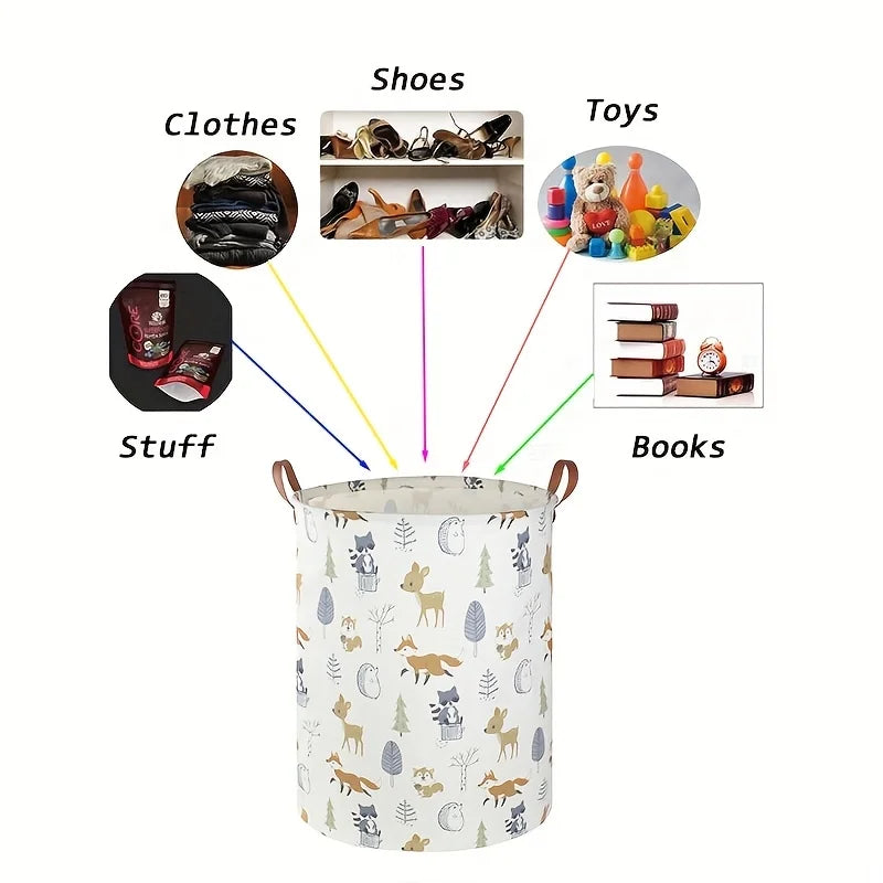 Large Cotton Laundry Basket clothes Storage Organizer Foldable Hamper for Bedroom Multi-Purpose HomeContainer with Handles