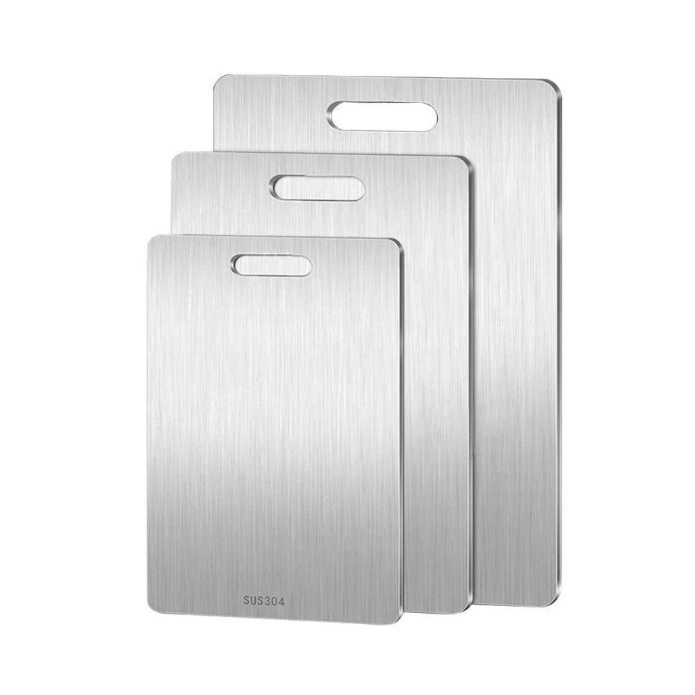 Stainless Steel Panel and Chopping Board Kitchen Household Thickened Double Sided Cutting Board Block Kneading Dough Board