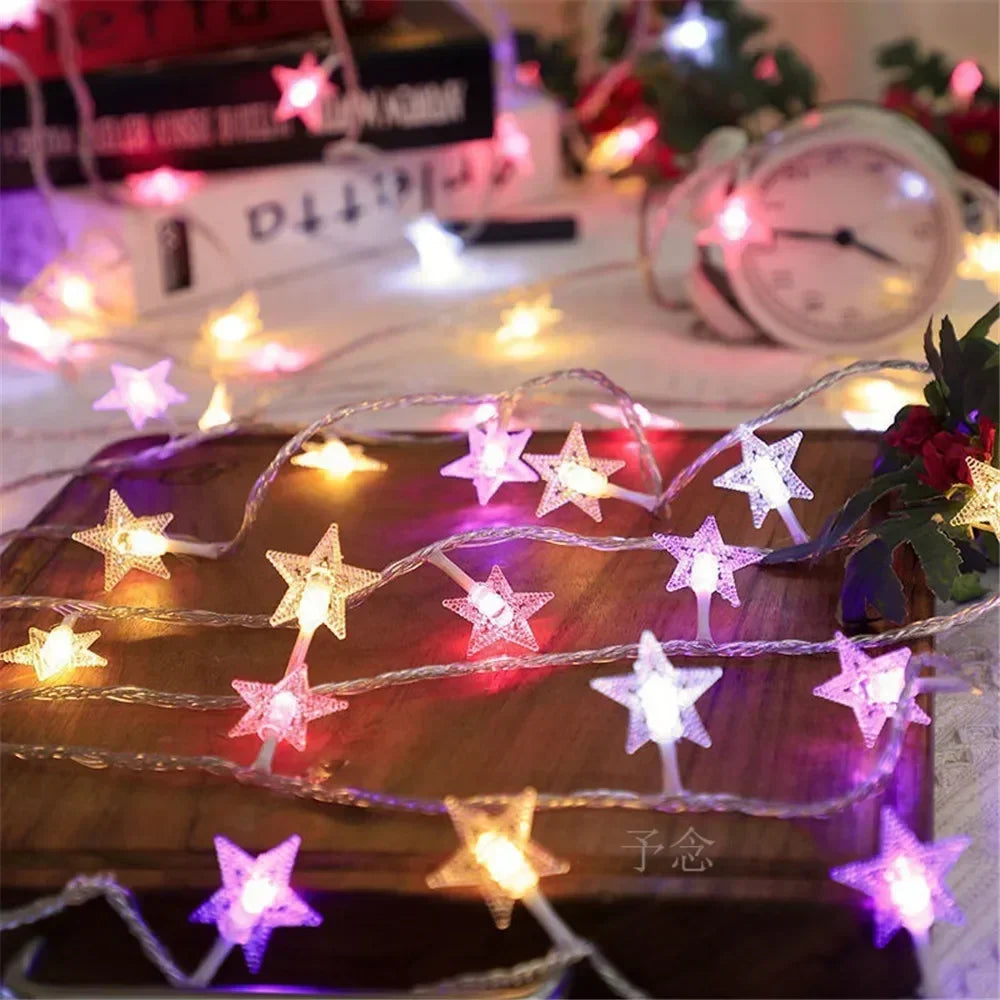 LED String Lights Outdoor Star Chain Lights Garland Lights Bulb Fairy Lights Party Home Wedding Garden  Decor