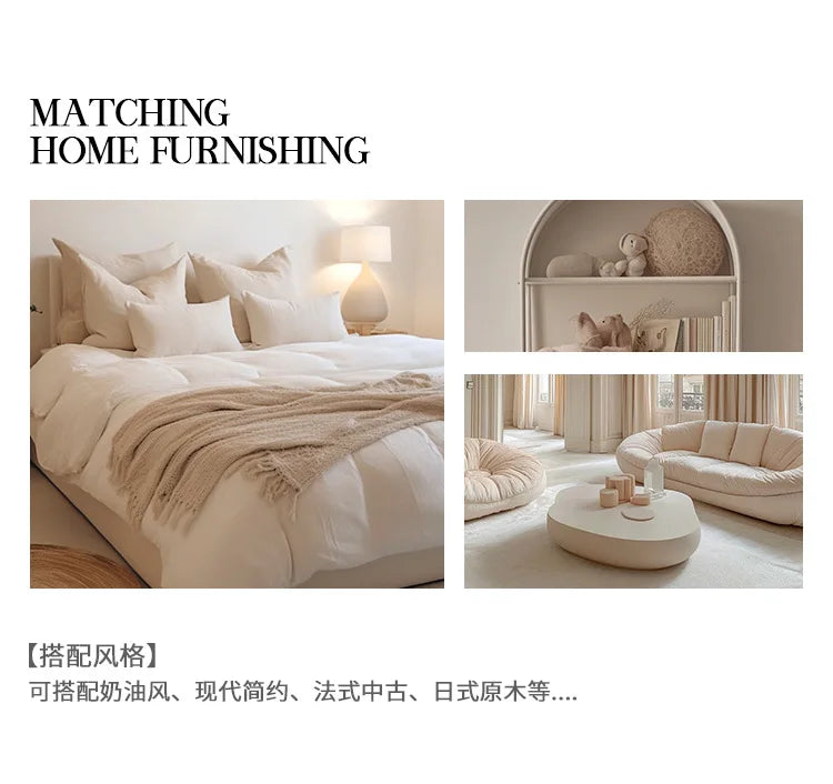 French Cream Style Double-sided Chenille Super Soft Cloud Velvet Curtains for Living Room Bedroom Dining Blackout Modern Decor