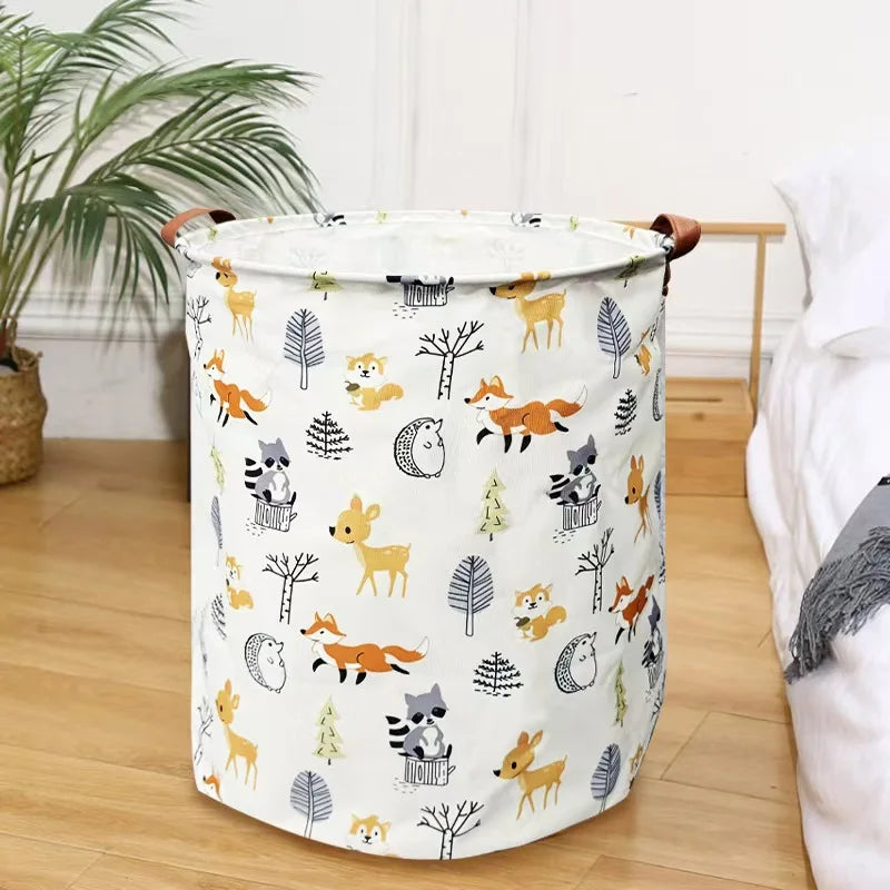 Large Cotton Laundry Basket clothes Storage Organizer Foldable Hamper for Bedroom Multi-Purpose HomeContainer with Handles