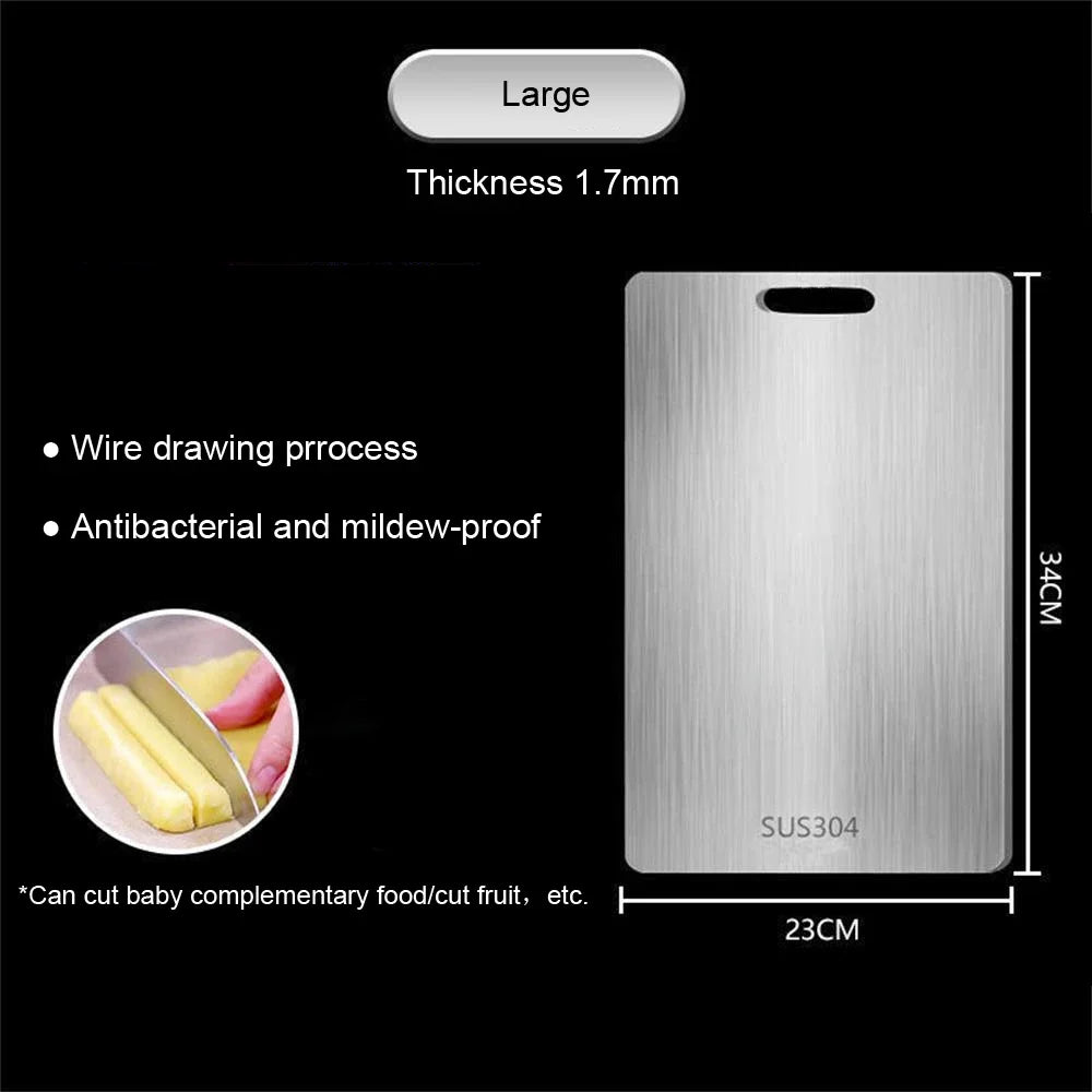 Stainless Steel Panel and Chopping Board Kitchen Household Thickened Double Sided Cutting Board Block Kneading Dough Board