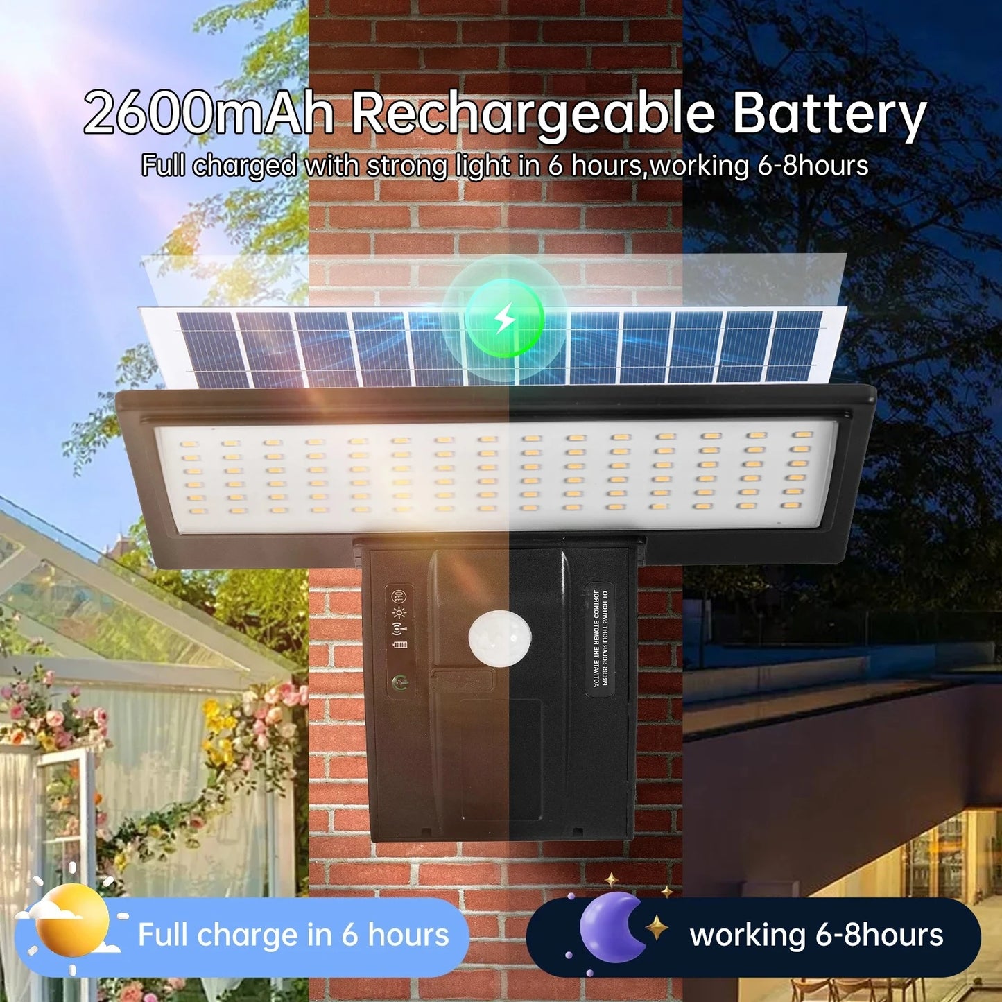 90LED Solar Outdoor Lights Motion Sensor Waterproof Security Flood Light 3 Colors 4 Modes for Garden Yard