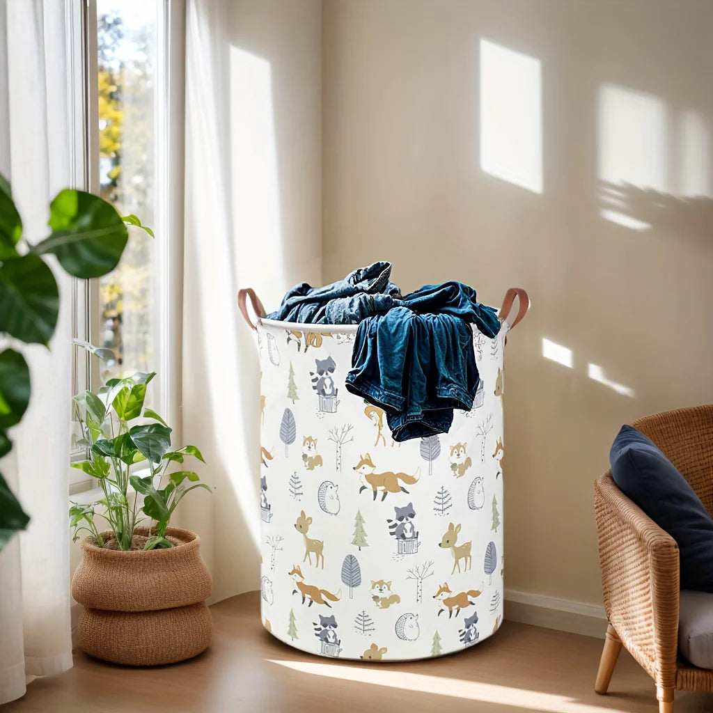 Large Cotton Laundry Basket clothes Storage Organizer Foldable Hamper for Bedroom Multi-Purpose HomeContainer with Handles