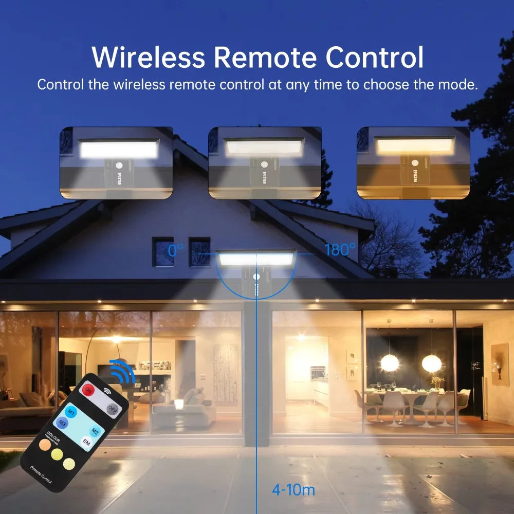 90LED Solar Outdoor Lights Motion Sensor Waterproof Security Flood Light 3 Colors 4 Modes for Garden Yard