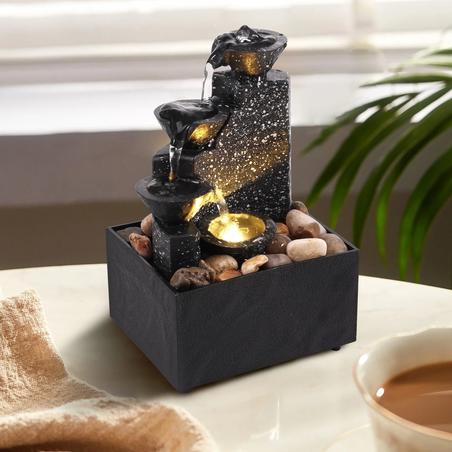 New Desktop Waterfall Decoration Creative Flowing Water Ornaments Small Living Room Office Ornaments Tabletop Fountain Ornaments