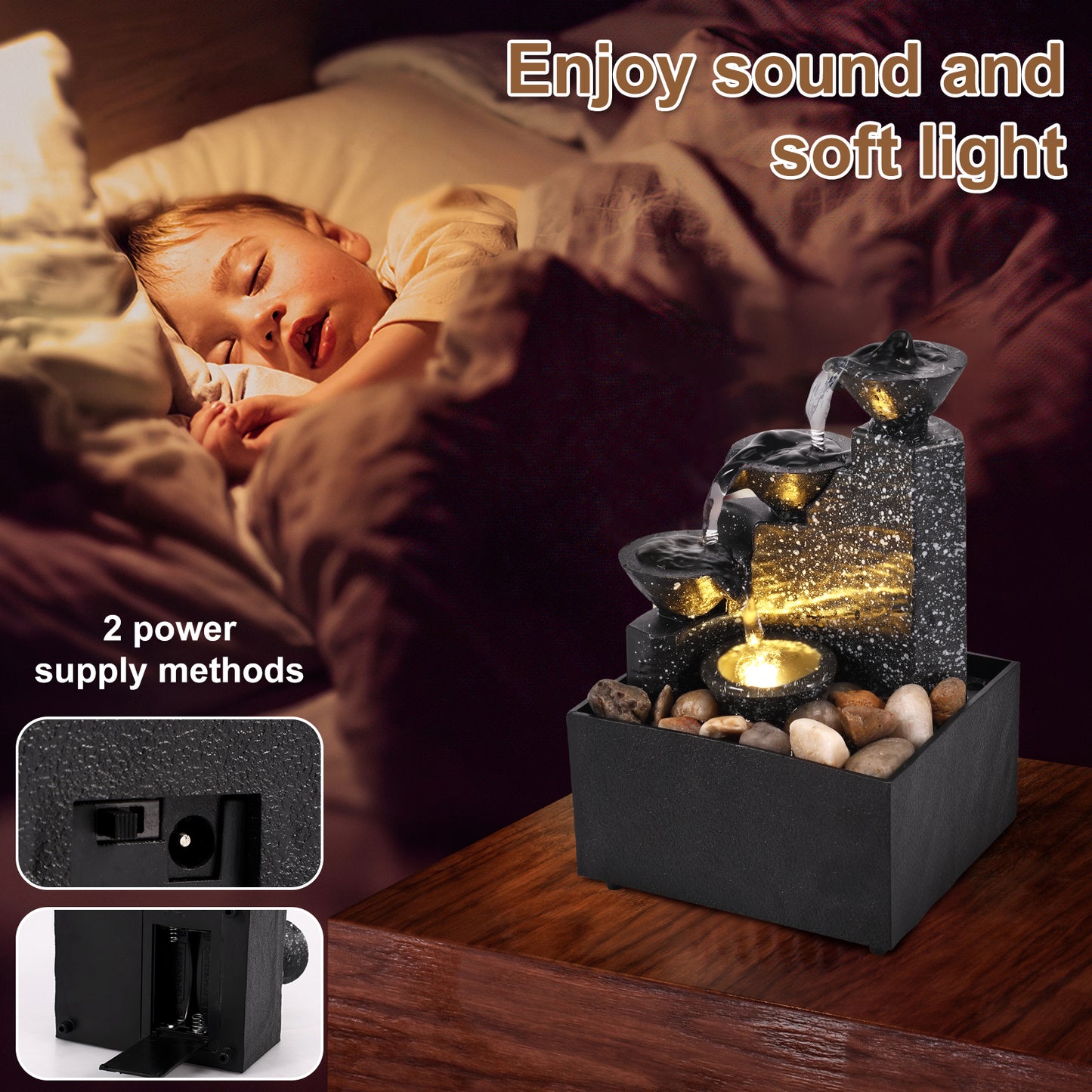 New Desktop Waterfall Decoration Creative Flowing Water Ornaments Small Living Room Office Ornaments Tabletop Fountain Ornaments