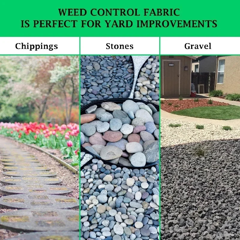 1 Roll of Garden Landscape Fabric Weed Barrier Heavy-Duty Car Road Gardening Mat Polypropylene Ground Cover Plant Flower Vegetab