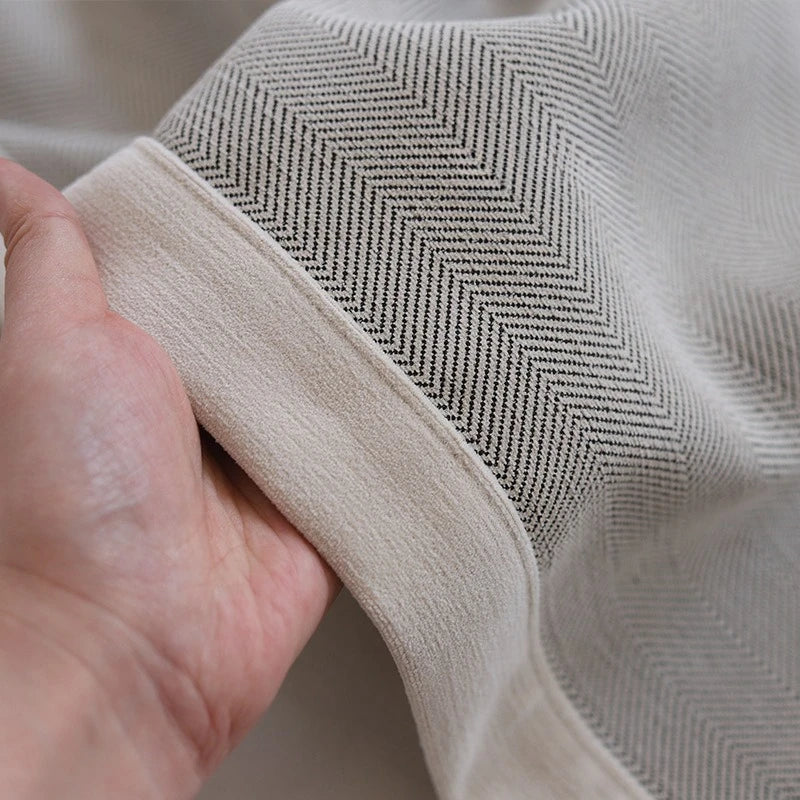 French Cream Style Double-sided Chenille Super Soft Cloud Velvet Curtains for Living Room Bedroom Dining Blackout Modern Decor