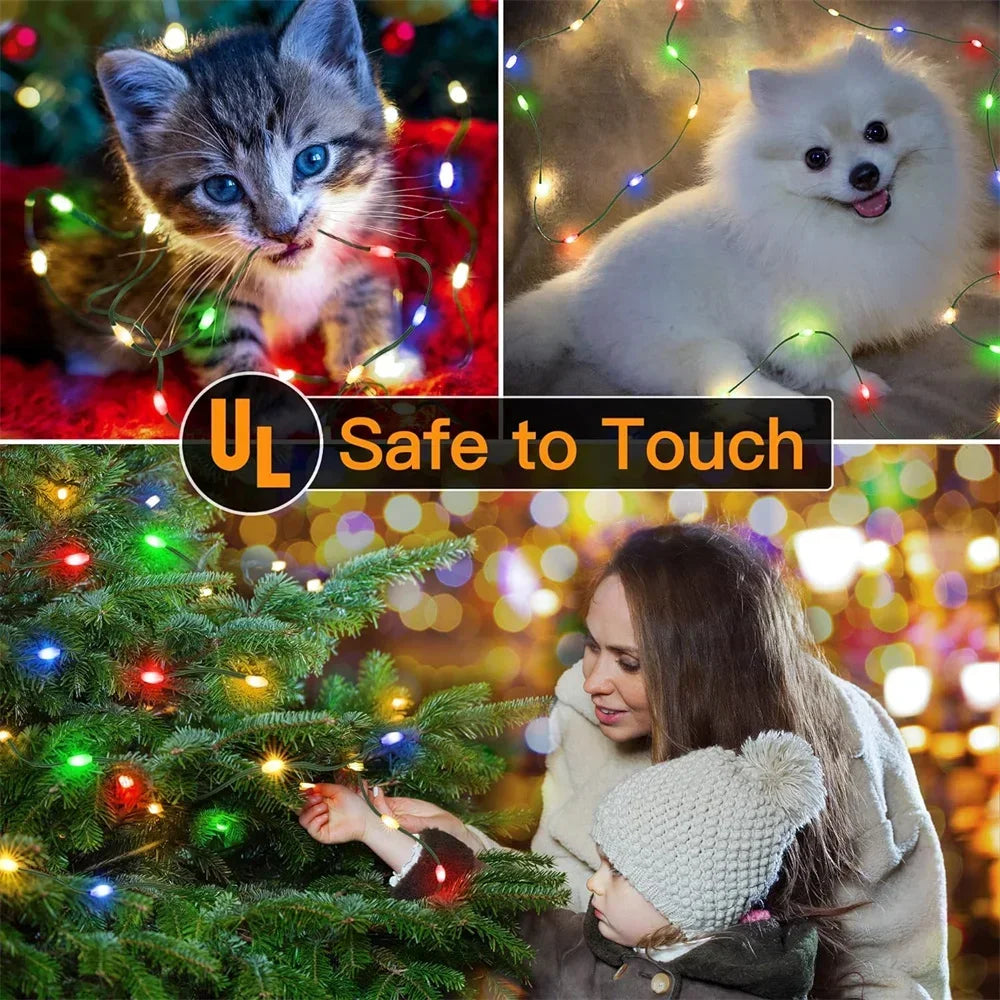 1000 LED Green Wire Led String Fairy Lights US/EU Plug 110V/220V Waterproof LED Christmas Tree Holiday Home Garden Decor Xmas