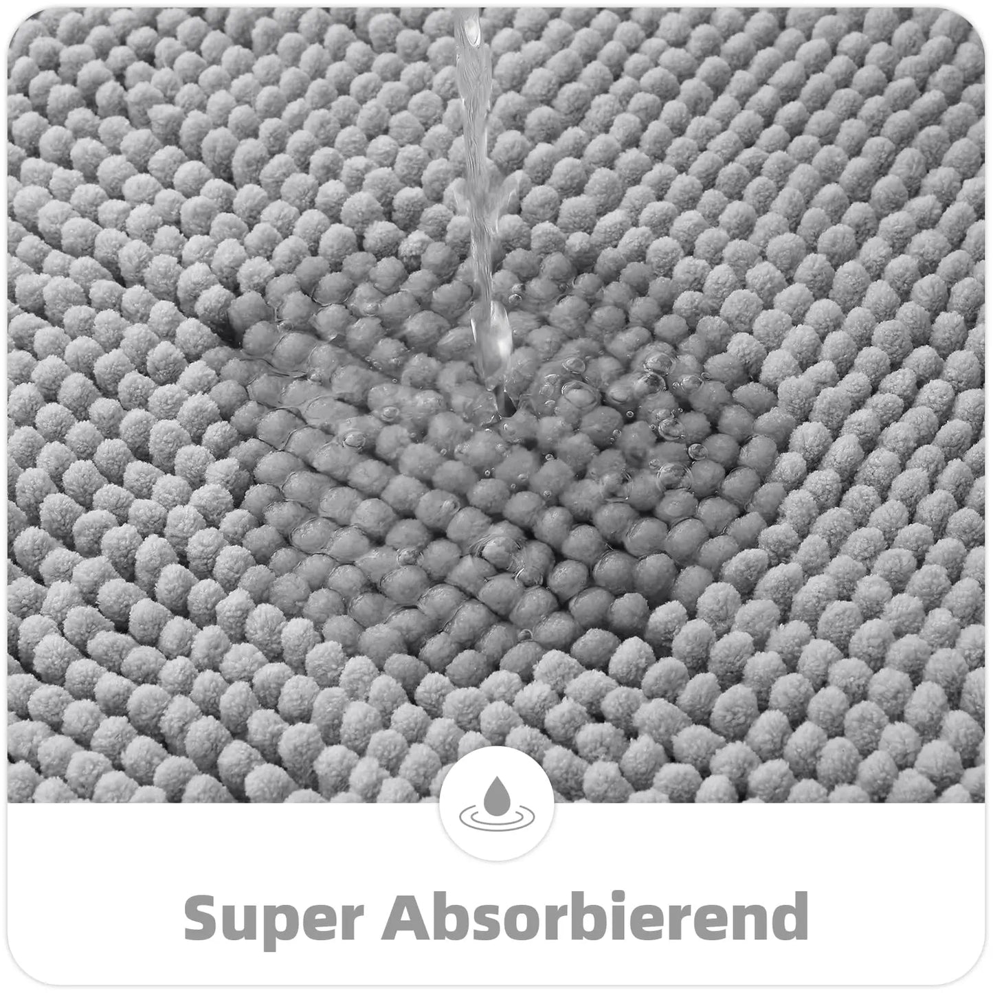 Olanly Chenille Bathroom Mats Ultra Soft Absorbent Bath Non-slip Rugs Washable Shower Mats Thick Plush Microfiber Floor Carpets