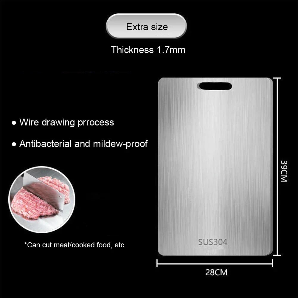 Stainless Steel Panel and Chopping Board Kitchen Household Thickened Double Sided Cutting Board Block Kneading Dough Board
