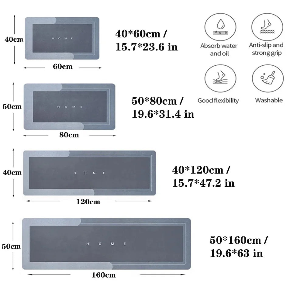 Non-slip Kitchen Carpets for Living Room Long Area Rug Kitchen Floor Mat Carpets Entrance Door Mat Home 바닥 깔개 Alfombra Tapis