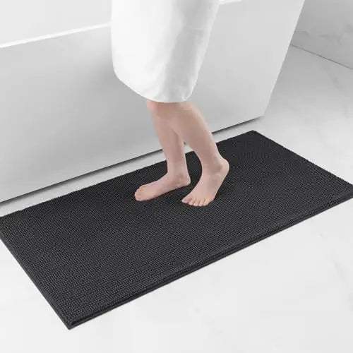 Olanly Chenille Bathroom Mats Ultra Soft Absorbent Bath Non-slip Rugs Washable Shower Mats Thick Plush Microfiber Floor Carpets