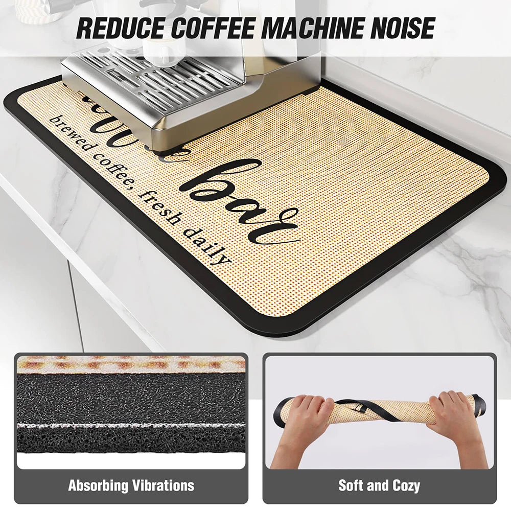 Coffee Mat Super Absorbent Quick Drying Mat for Kitchen Counter Espresso Machine Coffee Maker Table Decor Coffee Bar Accessories