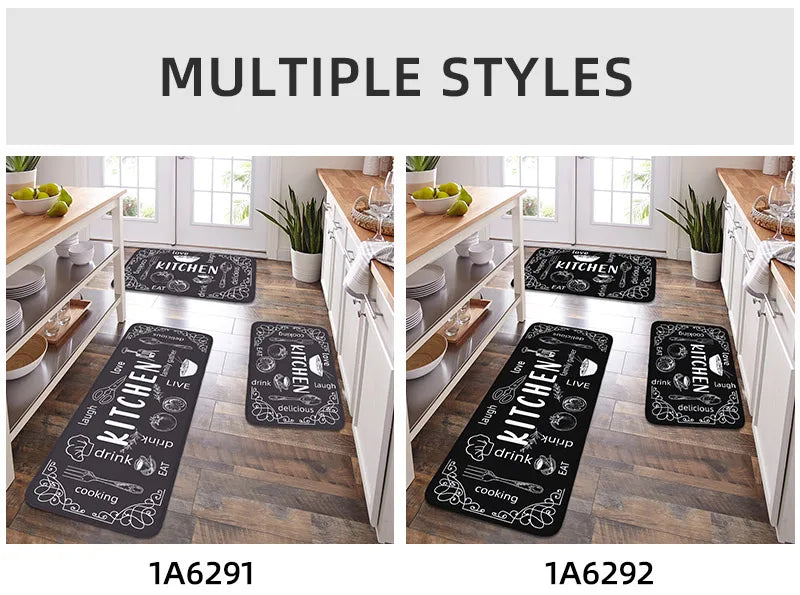 VIKAMA kitchen carpet washable, non-slip, absorbent floor mat, bathroom floor mat, absorbent kitchen mat, door mat, room decorat