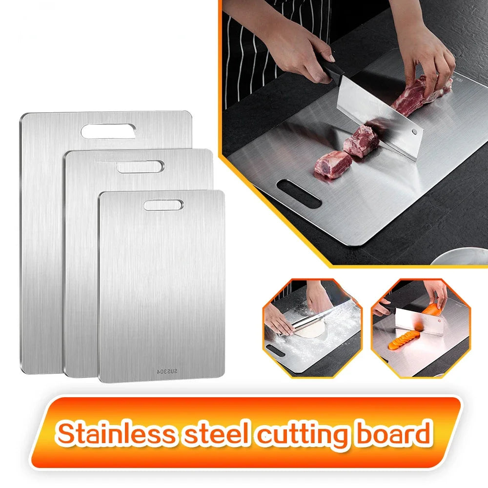 Stainless Steel Panel and Chopping Board Kitchen Household Thickened Double Sided Cutting Board Block Kneading Dough Board