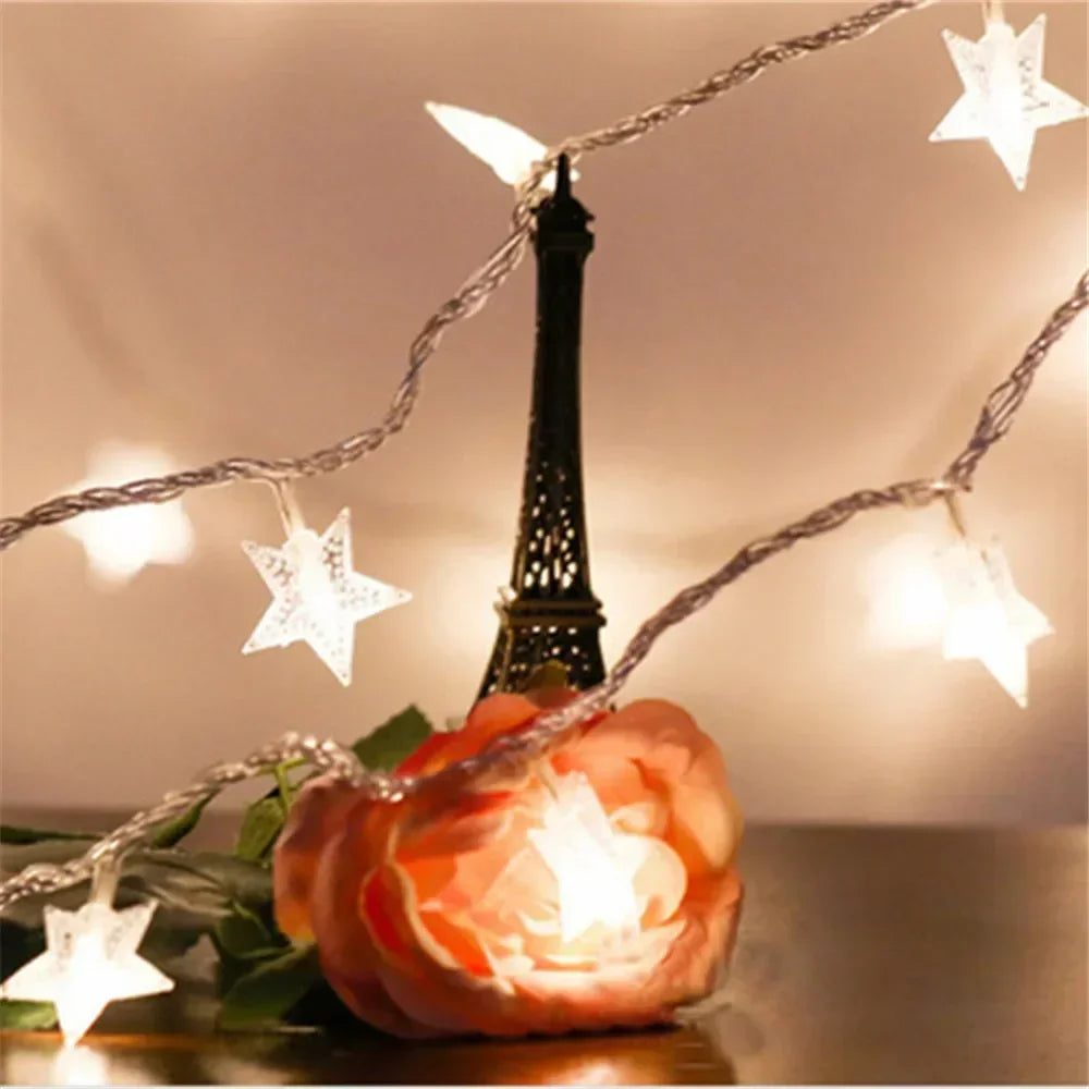 LED String Lights Outdoor Star Chain Lights Garland Lights Bulb Fairy Lights Party Home Wedding Garden  Decor