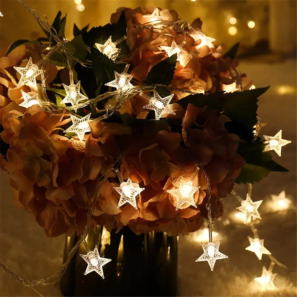 LED String Lights Outdoor Star Chain Lights Garland Lights Bulb Fairy Lights Party Home Wedding Garden  Decor