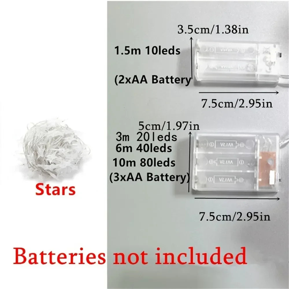 LED String Lights Outdoor Star Chain Lights Garland Lights Bulb Fairy Lights Party Home Wedding Garden  Decor