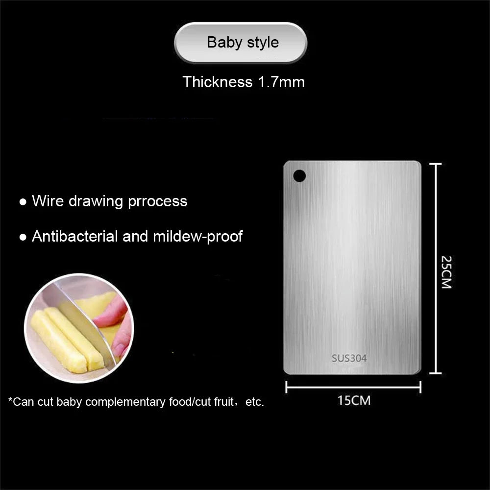 Stainless Steel Panel and Chopping Board Kitchen Household Thickened Double Sided Cutting Board Block Kneading Dough Board