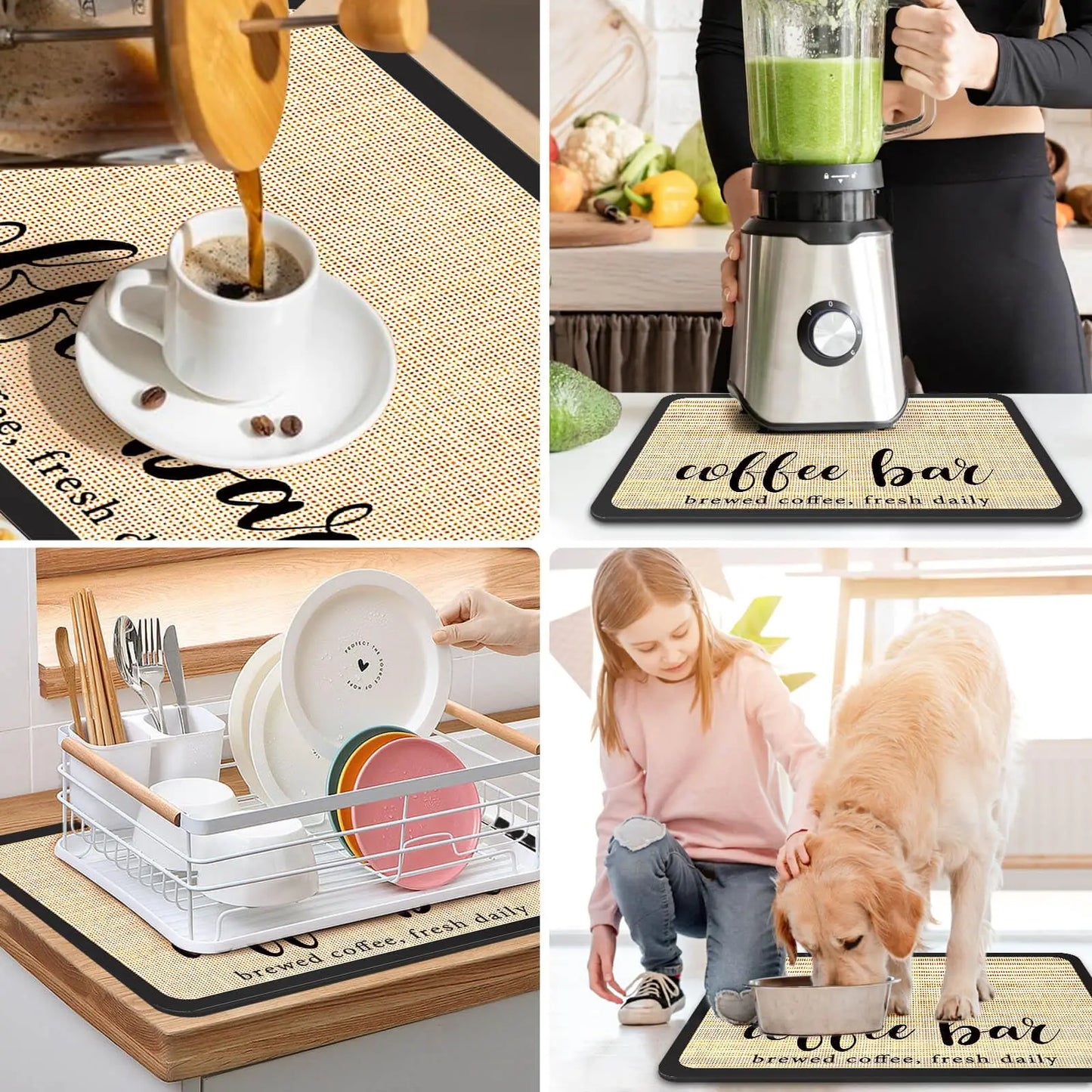 Coffee Mat Super Absorbent Quick Drying Mat for Kitchen Counter Espresso Machine Coffee Maker Table Decor Coffee Bar Accessories