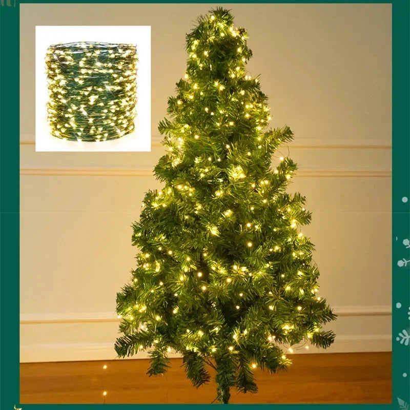 1000 LED Green Wire Led String Fairy Lights US/EU Plug 110V/220V Waterproof LED Christmas Tree Holiday Home Garden Decor Xmas