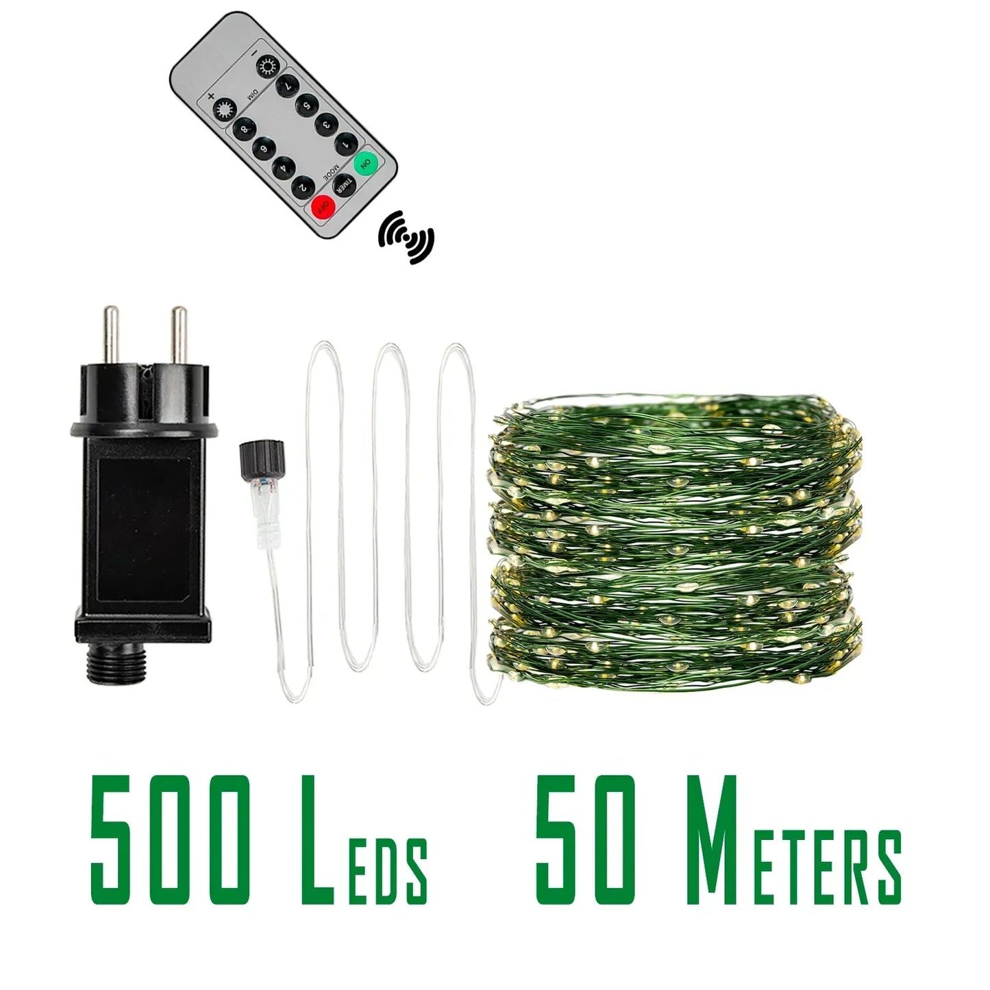 1000 LED Green Wire Led String Fairy Lights US/EU Plug 110V/220V Waterproof LED Christmas Tree Holiday Home Garden Decor Xmas